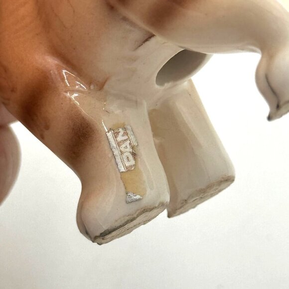 Vtg orange tabby statue standing kitten Cat Figurine Blue Eyes Japan - Picture 9 of 14